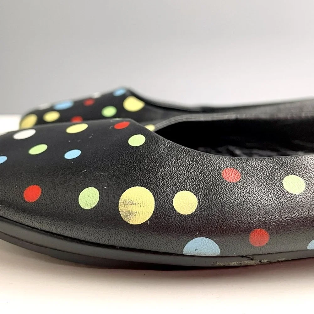 Gola Logic black leather ballet flats with polka dots - size 7 - Picture 5 of 10